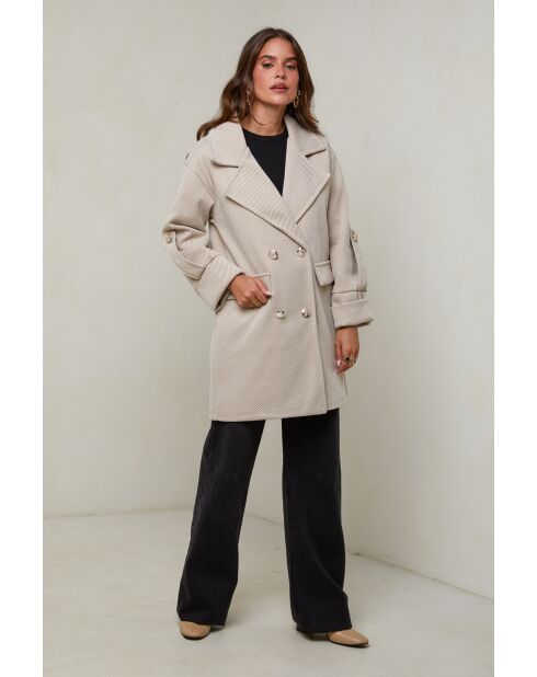 Manteau mi long Oréna beige