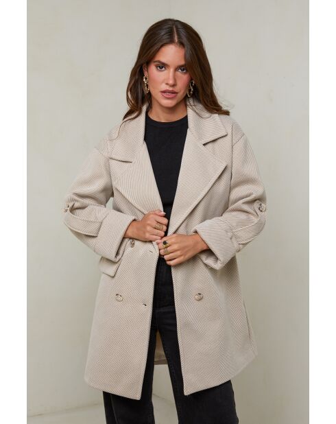 Manteau mi long Oréna beige