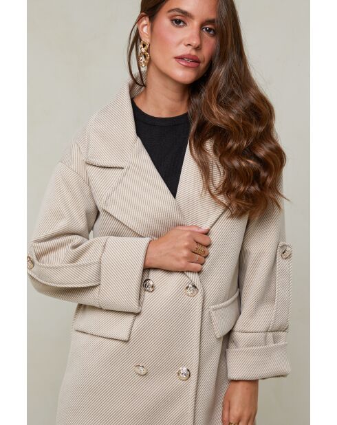 Manteau mi long Oréna beige