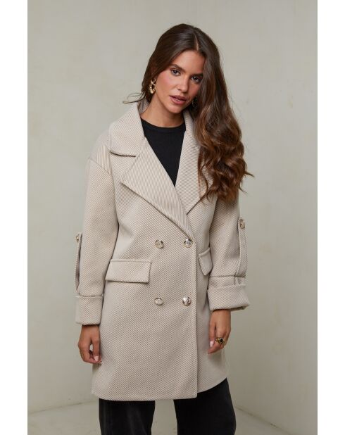 Manteau mi long Oréna beige