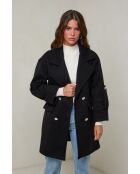 Cappotto di media lunghezza nero Oréna