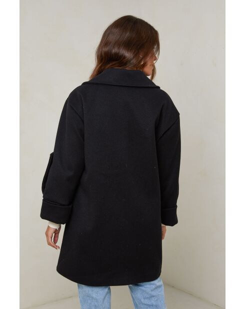 Cappotto di media lunghezza nero Oréna