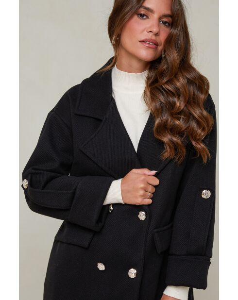 Cappotto di media lunghezza nero Oréna