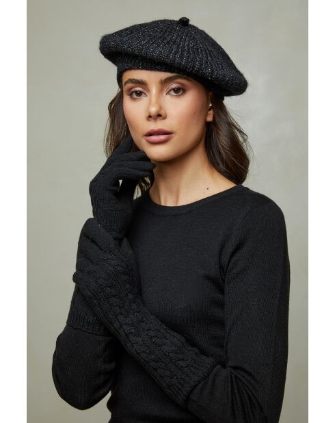 Schwarze Handschuhe aus Wollmischung Aricia