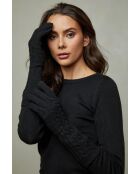 Zwarte handschoenen van wolmix Aricia