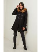 Cappotto nero di media lunghezza Méliane