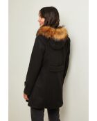 Cappotto nero di media lunghezza Méliane