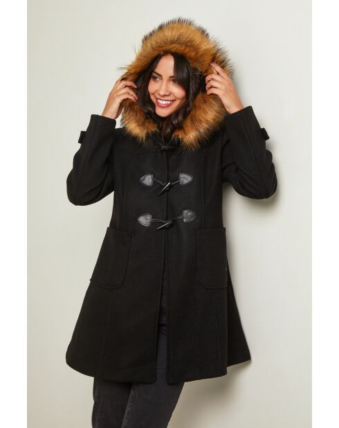 Cappotto nero di media lunghezza Méliane