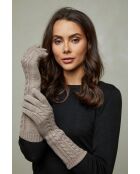 Guanti Aricia in misto lana tortora