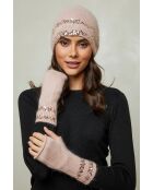 Guanti Lorian in misto lana rosa