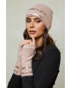 Guanti Lorian in misto lana rosa