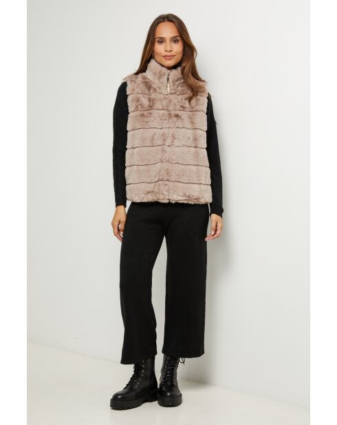 Gilet en fausse fourrure Pauline taupe