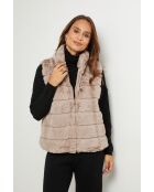 Gilet en fausse fourrure Pauline taupe