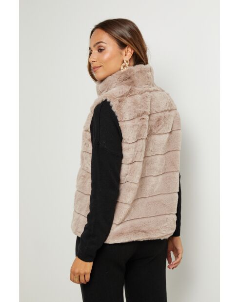 Gilet en fausse fourrure Pauline taupe