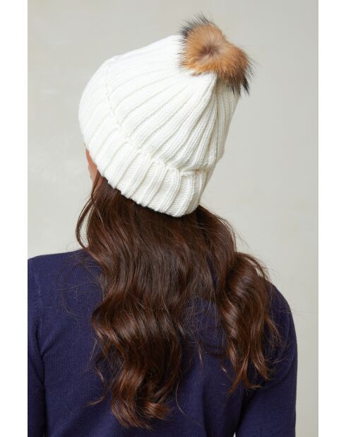 Bonnet en crochet Laine mélangée Silvère blanc