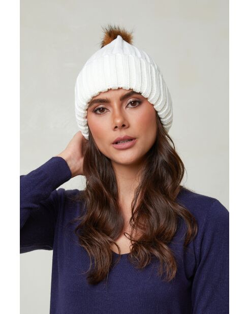 Bonnet en crochet Laine mélangée Silvère blanc