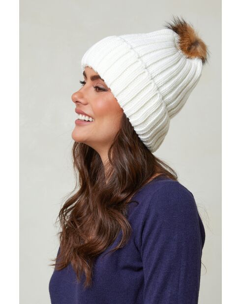 Bonnet en crochet Laine mélangée Silvère blanc