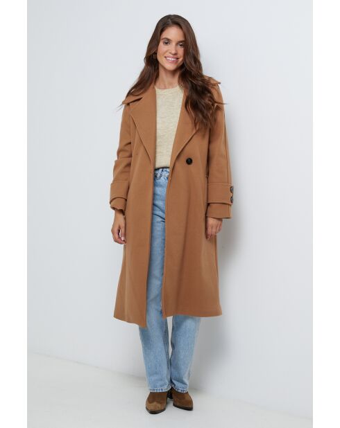 Manteau long Neylo camel