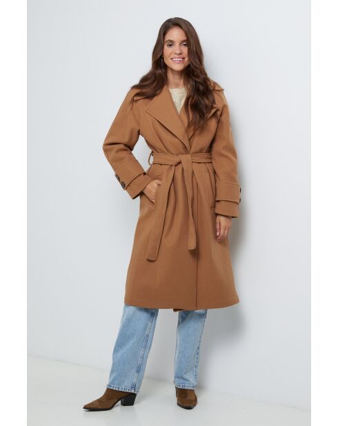 Manteau long Neylo camel