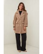 Manteau mi long Oréna camel