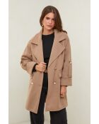 Manteau mi long Oréna camel