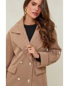 Manteau mi long Oréna camel