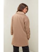 Manteau mi long Oréna camel