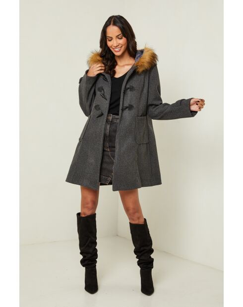 Manteau mi-long Méliane anthracite