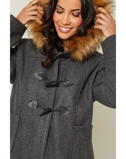 Manteau mi-long Méliane anthracite