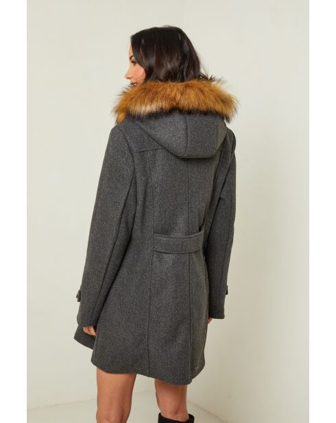 Manteau mi-long Méliane anthracite