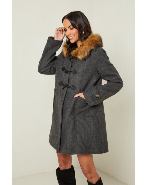 Manteau mi-long Méliane anthracite