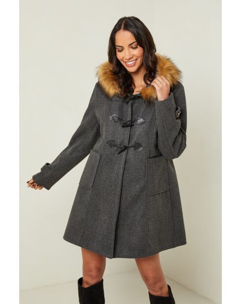 Manteau mi-long Méliane anthracite