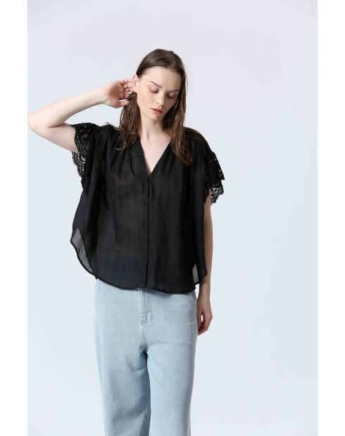 Schwarzes CLAINE Top