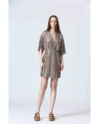 CLAIINE oranje/gouden jurk