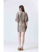 CLAIINE oranje/gouden jurk