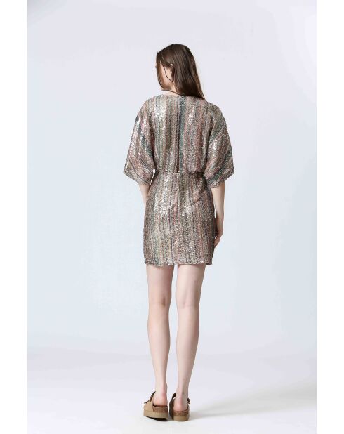 CLAIINE oranje/gouden jurk