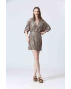 CLAIINE oranje/gouden jurk