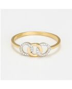 Anello tondo intrecciato Minah D0.06/30 in oro giallo