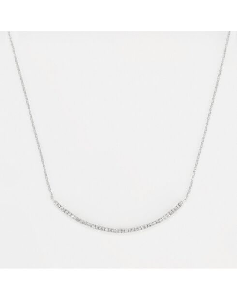 Halskette mit glänzenden Diamanten D0.12/43 Weißgold