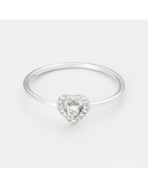 Bague Cœur Éternel D0,10/17 or blanc