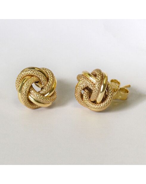 Geelgouden oorbellen met gedraaide knoop