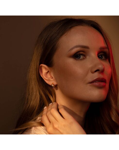 Dreifarbige goldene Creolen