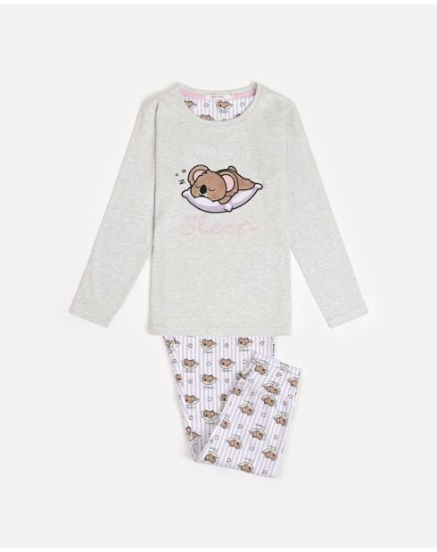 Pyjama « Tout ce dont vous avez besoin, c’est de dormir »  gris
