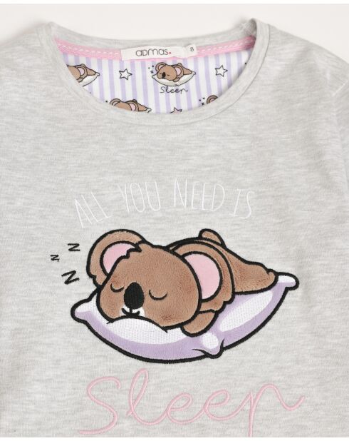 Pyjama « Tout ce dont vous avez besoin, c’est de dormir »  gris