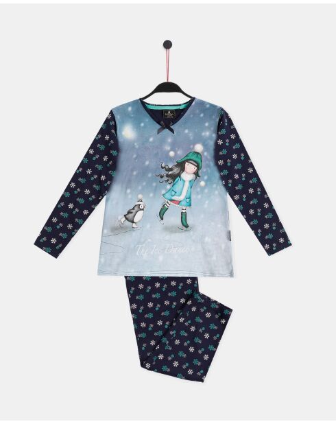 Pigiama da danza sul ghiaccio blu marino