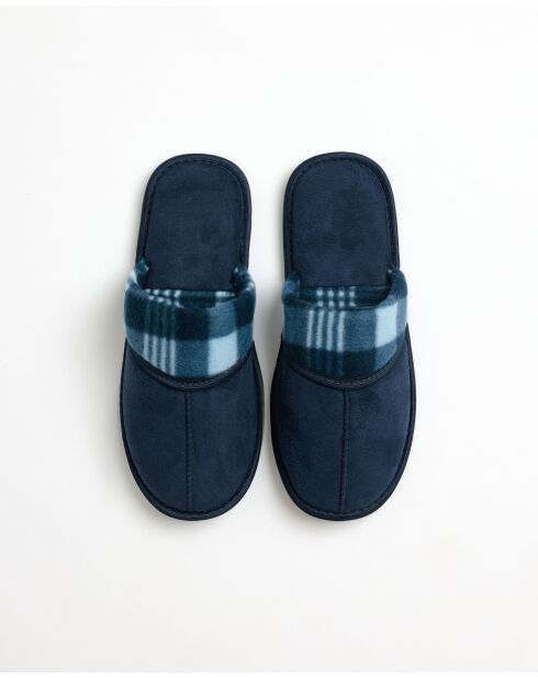 Chaussons à carreaux bleu marine