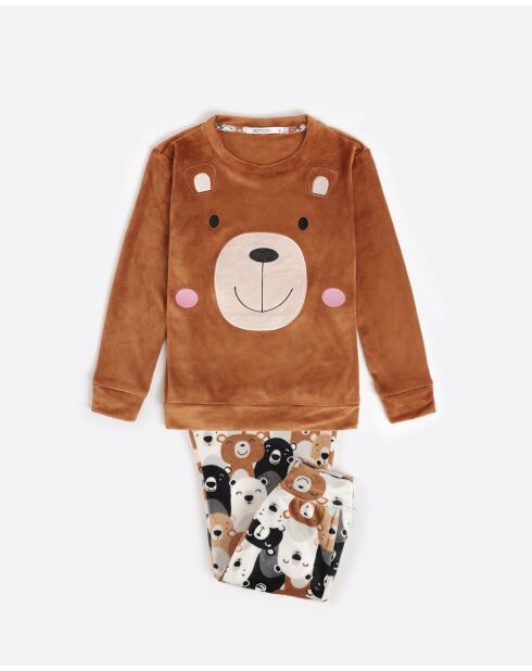 Pyjamas Velvet Bear Family brun
