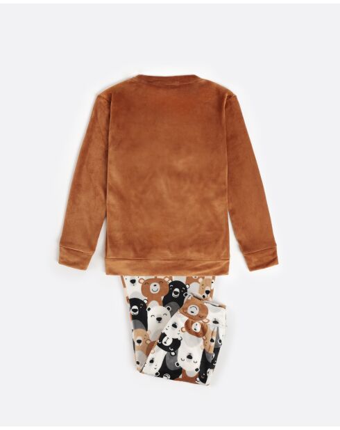 Pyjamas Velvet Bear Family brun