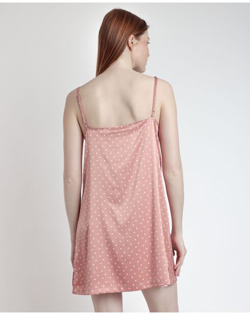 Nuisette en Satin à pois rose