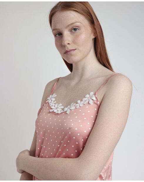 Nuisette en Satin à pois rose